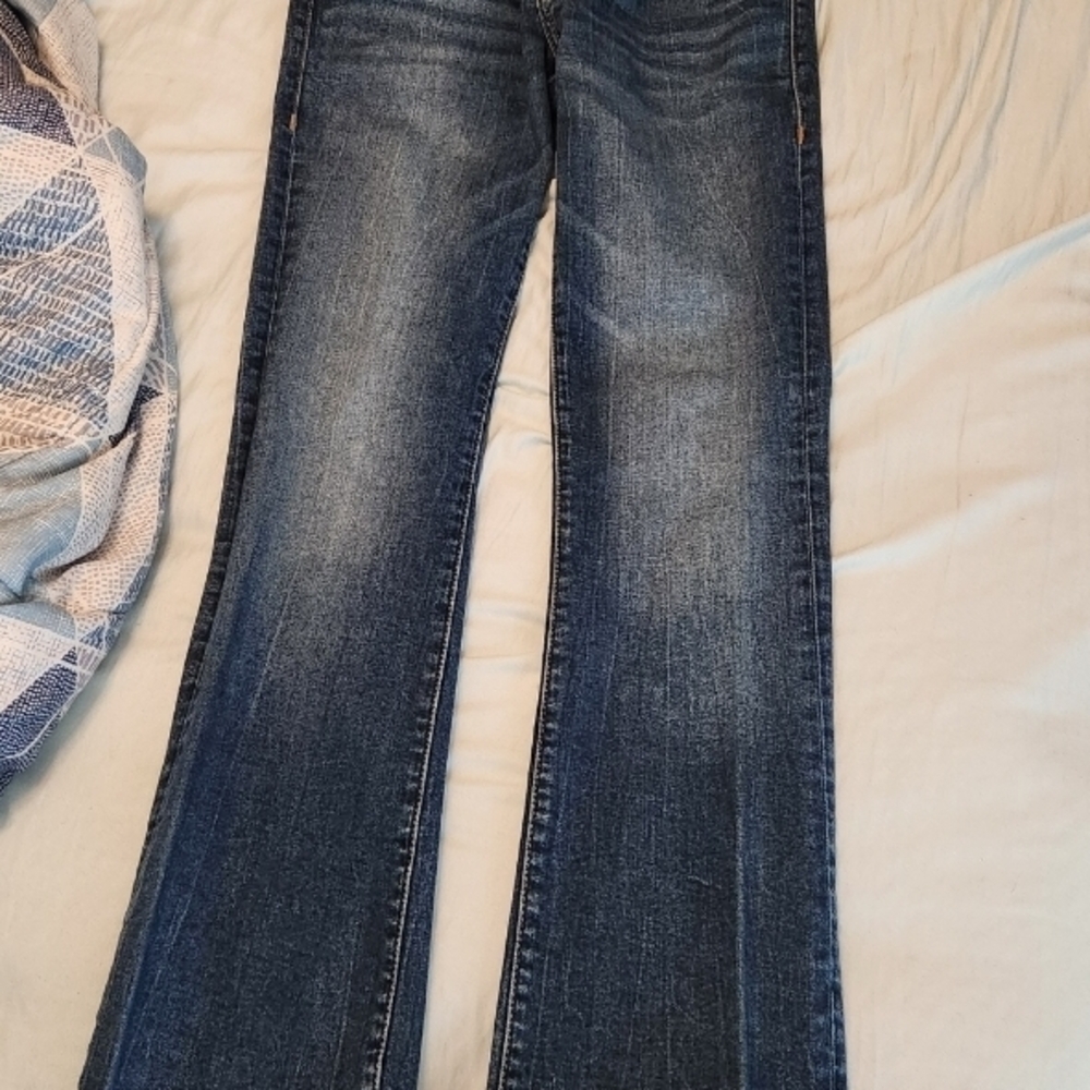 TRUE RELIGION BECCA Blue Flare Wide Leg Jeans